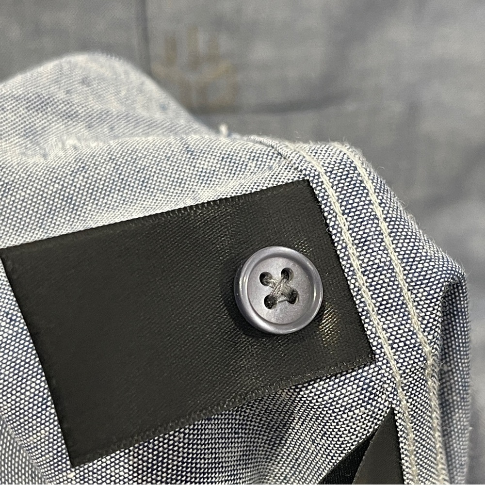 HUCKBERRY X COORS Guayabera Shirt Short Sleeve Blue Western Size Large Brewery - Picture 7 of 9